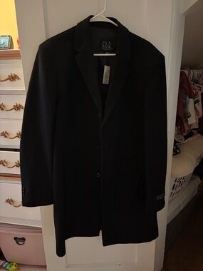Jos. A. Bank Men's Black Single-Breasted Wool Coat